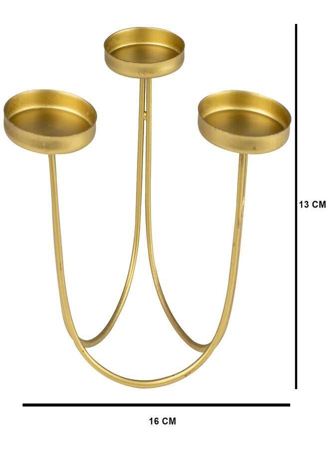 حامل شموع معدني متعدد الاستخدامات من كاميري بازار مع 3 شموع زجاجية - Image 2